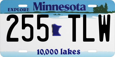 MN license plate 255TLW