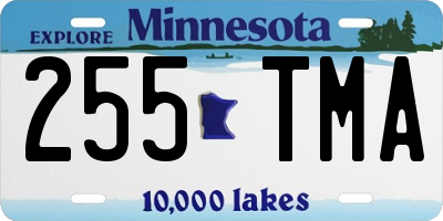 MN license plate 255TMA