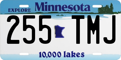 MN license plate 255TMJ