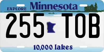 MN license plate 255TOB