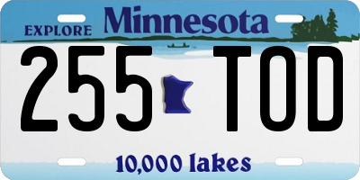 MN license plate 255TOD