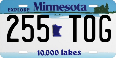MN license plate 255TOG