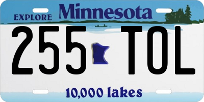MN license plate 255TOL
