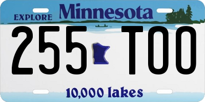 MN license plate 255TOO
