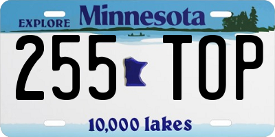 MN license plate 255TOP