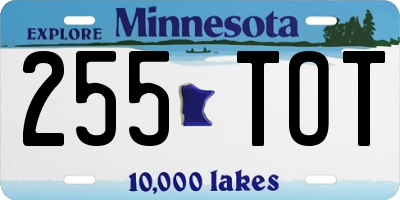 MN license plate 255TOT