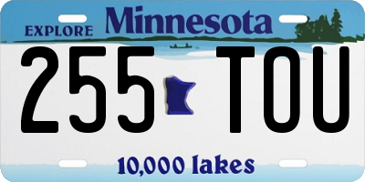 MN license plate 255TOU