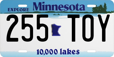 MN license plate 255TOY