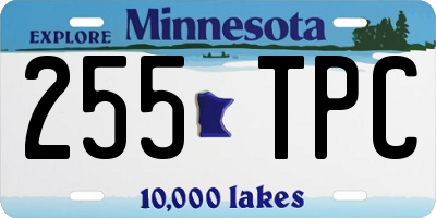 MN license plate 255TPC