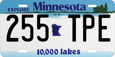 MN license plate 255TPE