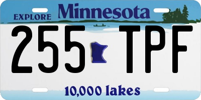 MN license plate 255TPF