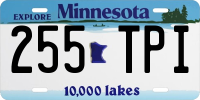 MN license plate 255TPI