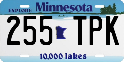 MN license plate 255TPK