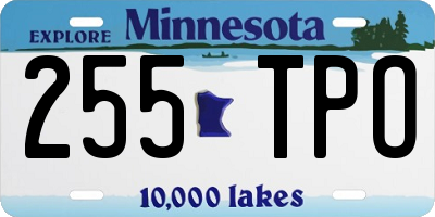 MN license plate 255TPO