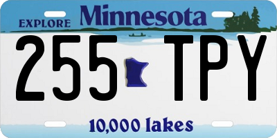 MN license plate 255TPY