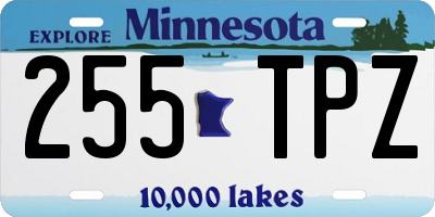 MN license plate 255TPZ