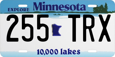 MN license plate 255TRX