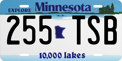 MN license plate 255TSB