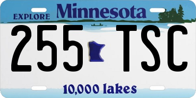 MN license plate 255TSC