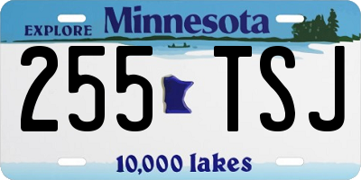 MN license plate 255TSJ