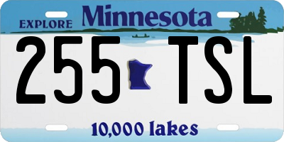 MN license plate 255TSL