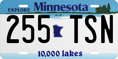 MN license plate 255TSN