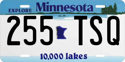 MN license plate 255TSQ