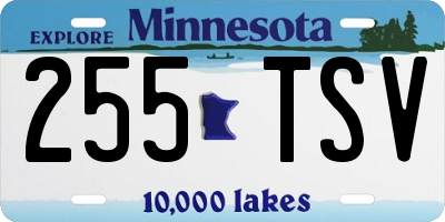 MN license plate 255TSV