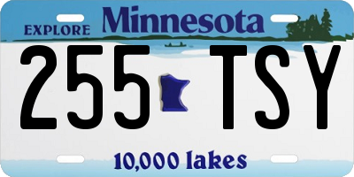 MN license plate 255TSY