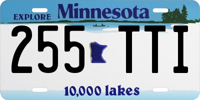 MN license plate 255TTI
