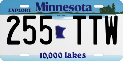 MN license plate 255TTW