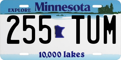 MN license plate 255TUM