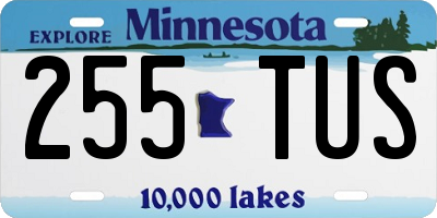 MN license plate 255TUS