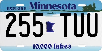 MN license plate 255TUU