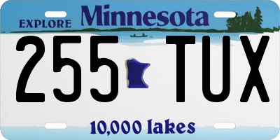 MN license plate 255TUX