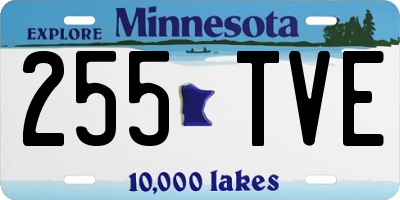 MN license plate 255TVE