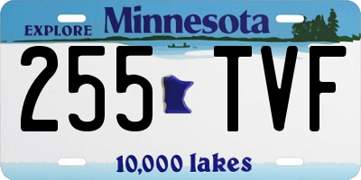 MN license plate 255TVF