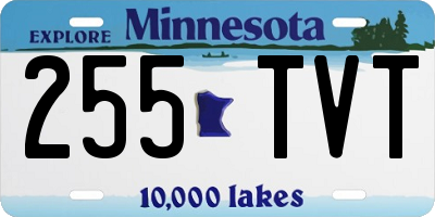 MN license plate 255TVT