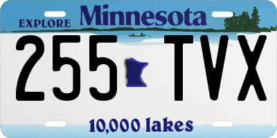 MN license plate 255TVX