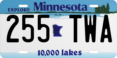 MN license plate 255TWA