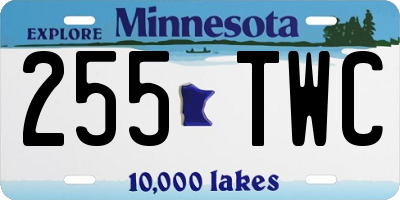 MN license plate 255TWC