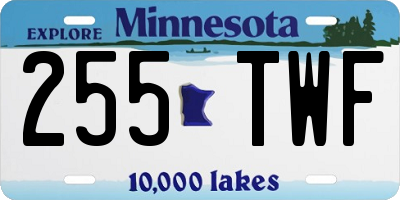 MN license plate 255TWF