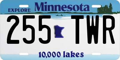 MN license plate 255TWR