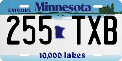 MN license plate 255TXB