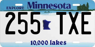 MN license plate 255TXE