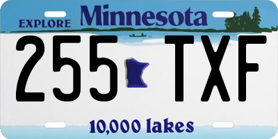 MN license plate 255TXF