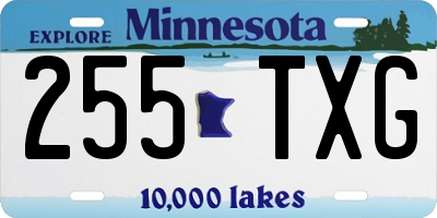 MN license plate 255TXG