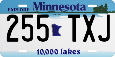 MN license plate 255TXJ