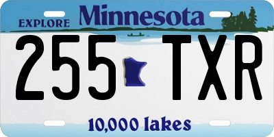 MN license plate 255TXR