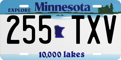 MN license plate 255TXV